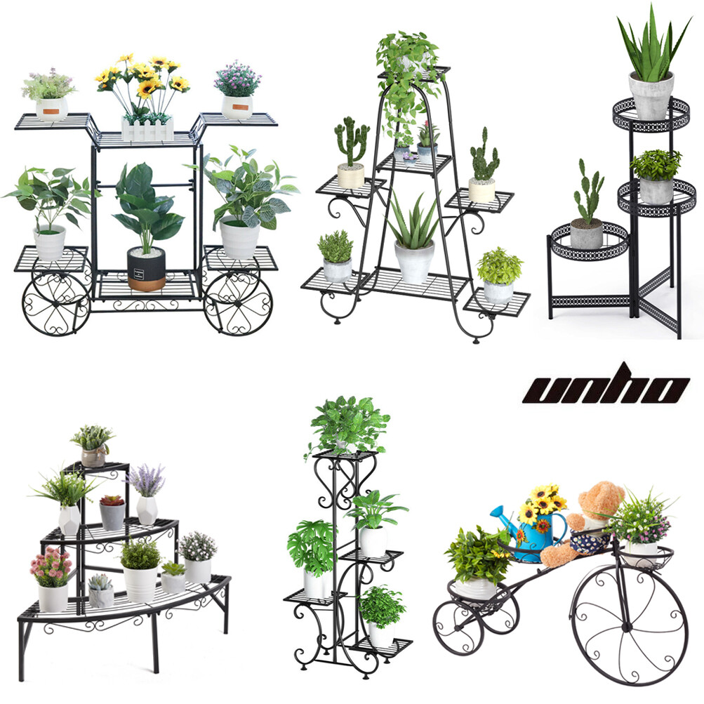 Multi Tier Shelf Metal Plant Stand Flower Rack Pot Display Holder Home Organizer gallery