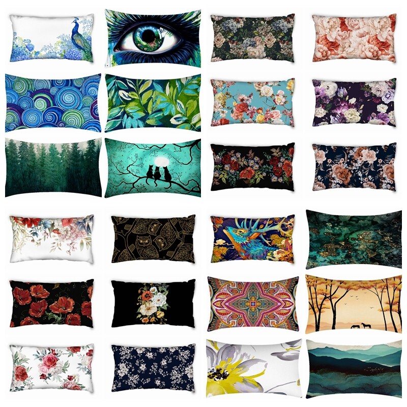 12x20" DIGITAL PRINT Cushion COVER 2-Sided Lumbar Sofa Decorative Pillow Case US gallery