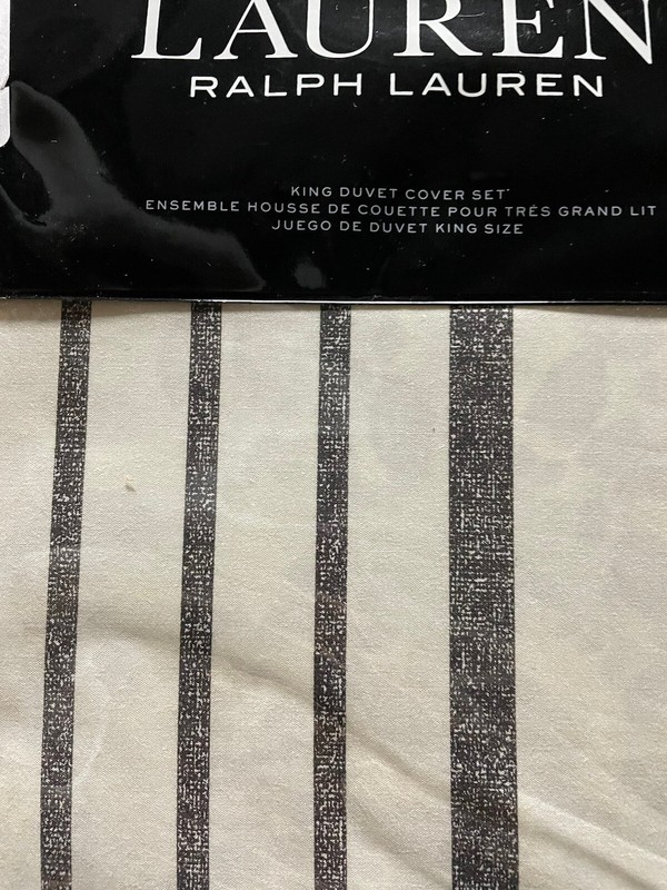 Ralph Lauren Devon Stripe Reverses to Floral Duvet Cover w/ Shams NWT $350 King gallery