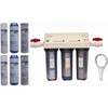 3-Stage Water Filtration System, 3/4″ port with 2 valves and extra 2 sets gallery