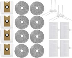 20pcs for Lydsto W2 Robot Vacuum kit,Side Brush Filter Mop Cloth Dust Bag Cle…