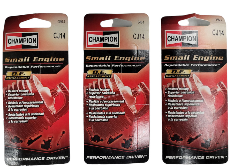 3 Genuine Champion Spark Plugs CJ14 gallery