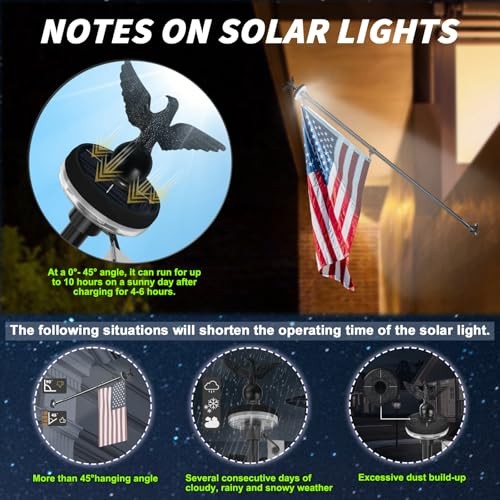 5FT Flag Pole Kit for Outside House with American Flag & 5 FT Black with flag gallery