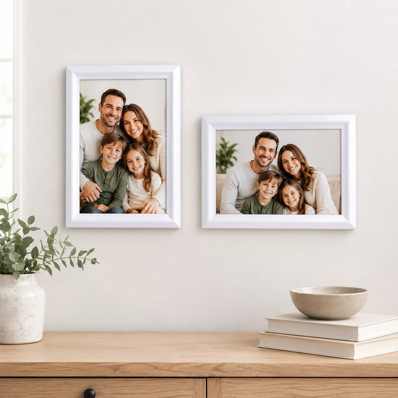 2 Pack 4x6 White Picture Frames – Tabletop & Wall Mount Display, Glass Front gallery