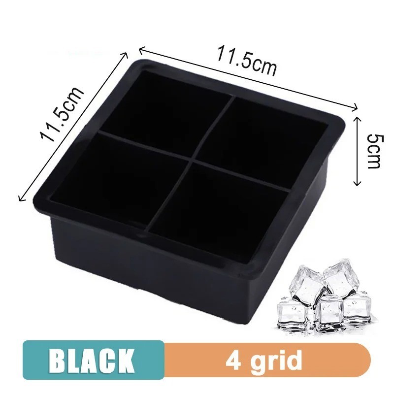 Silicone Ice Cube Tray Large Square Jumbo Ice Mold Food Grade 4-160 Grid gallery