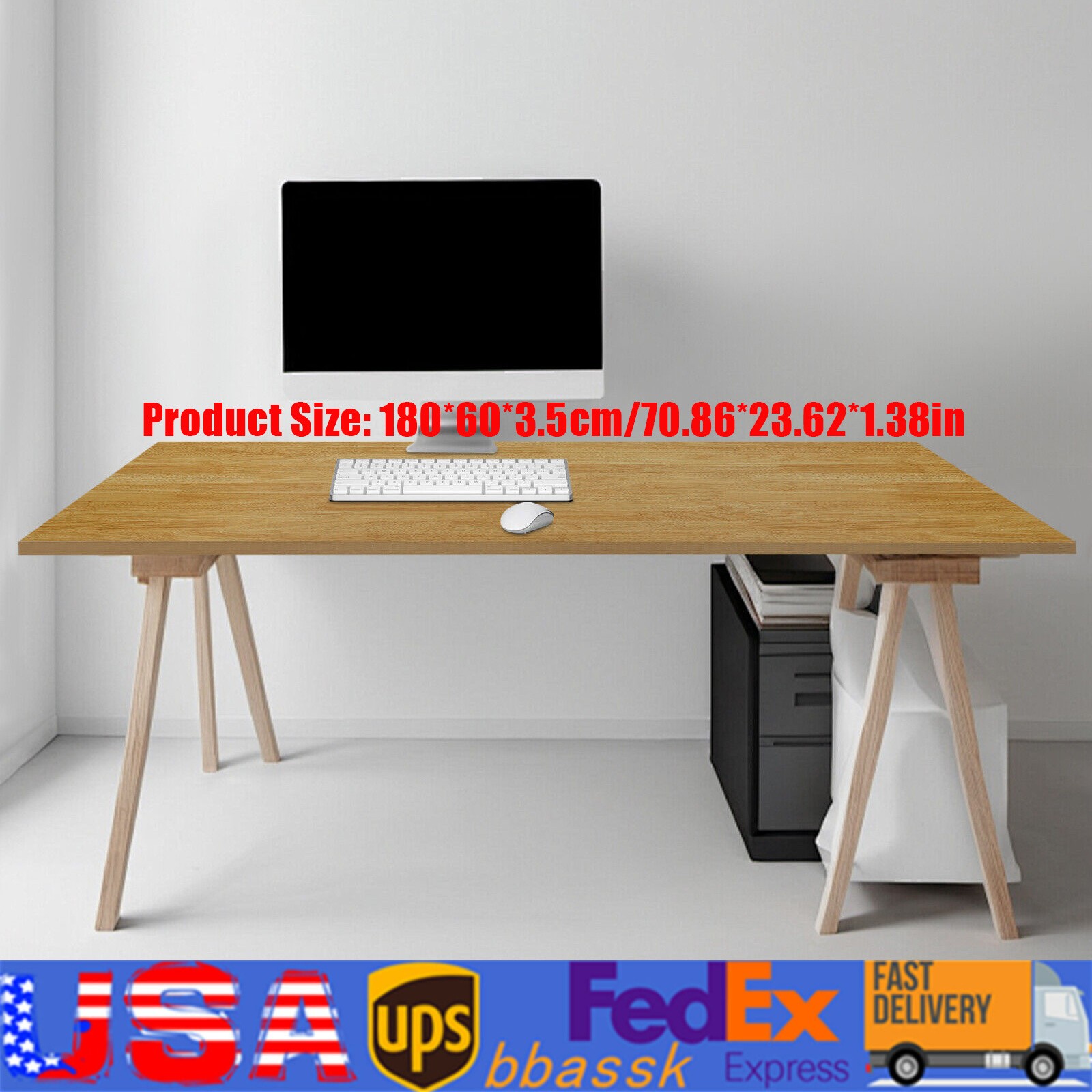 180*60cm Butcher Block Counter Top, DIY Solid Wood Slab, 1.38'' Thick Table Top gallery