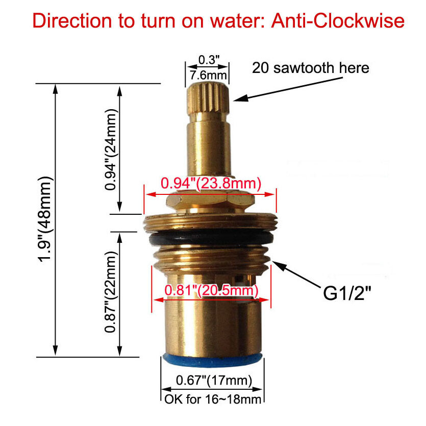 Ceramic Cartridge Faucet Valve Replacement Brass Part - No Leaks - Hot & Cold gallery