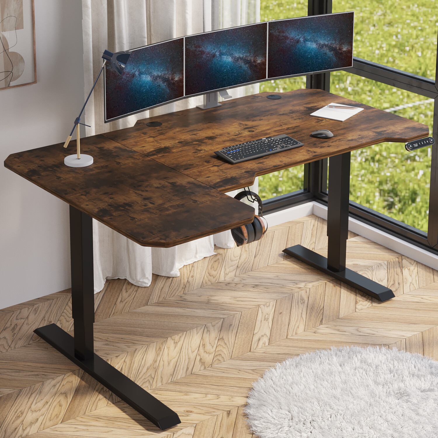 59“ Modernchamp L-Shaped Electric Standing Desk Height Adjustable Lifting Table gallery