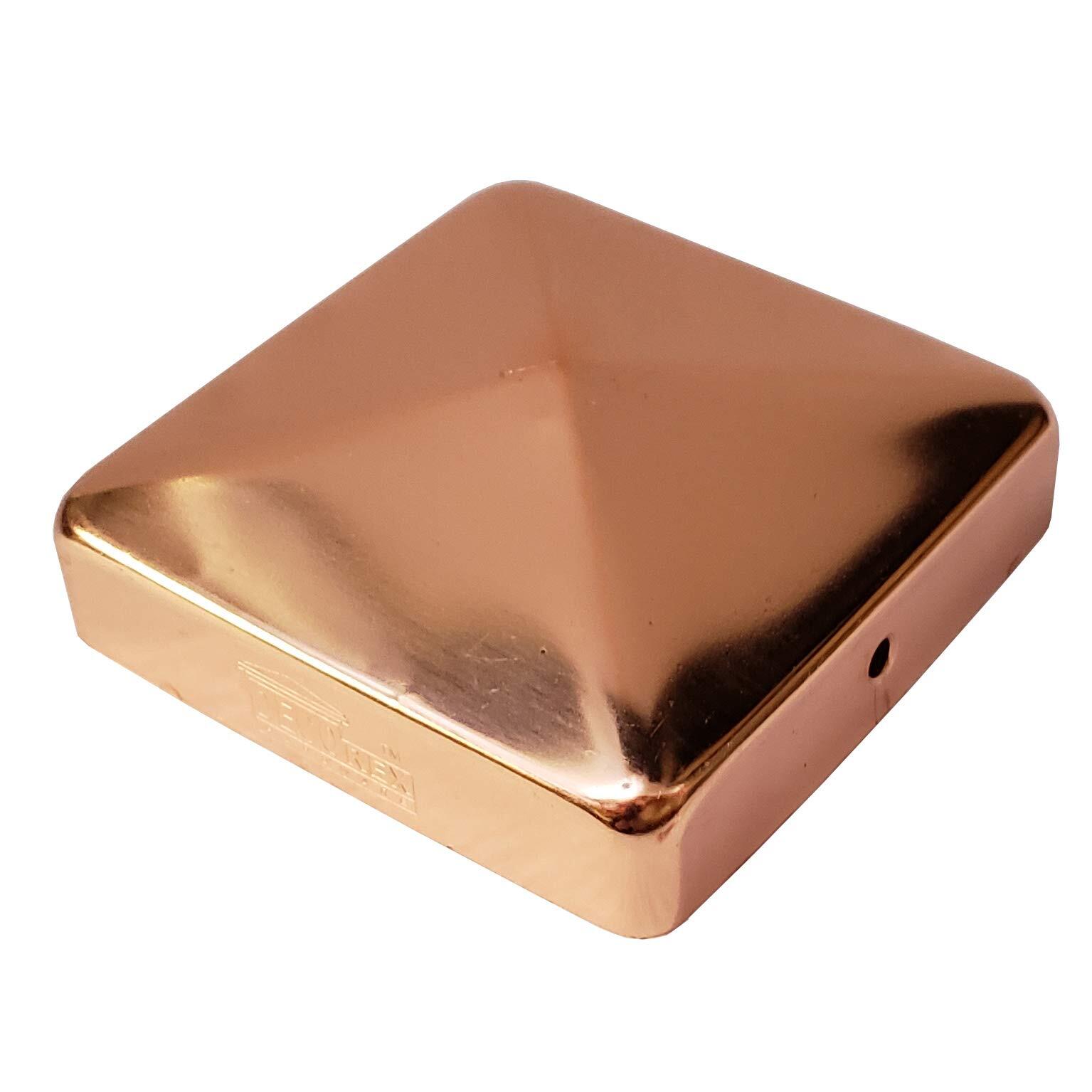 3.5" x 3.5" Solid Copper Pyramid Post Cap for True/Actual 3.5" x 3.5" Wood Po... gallery