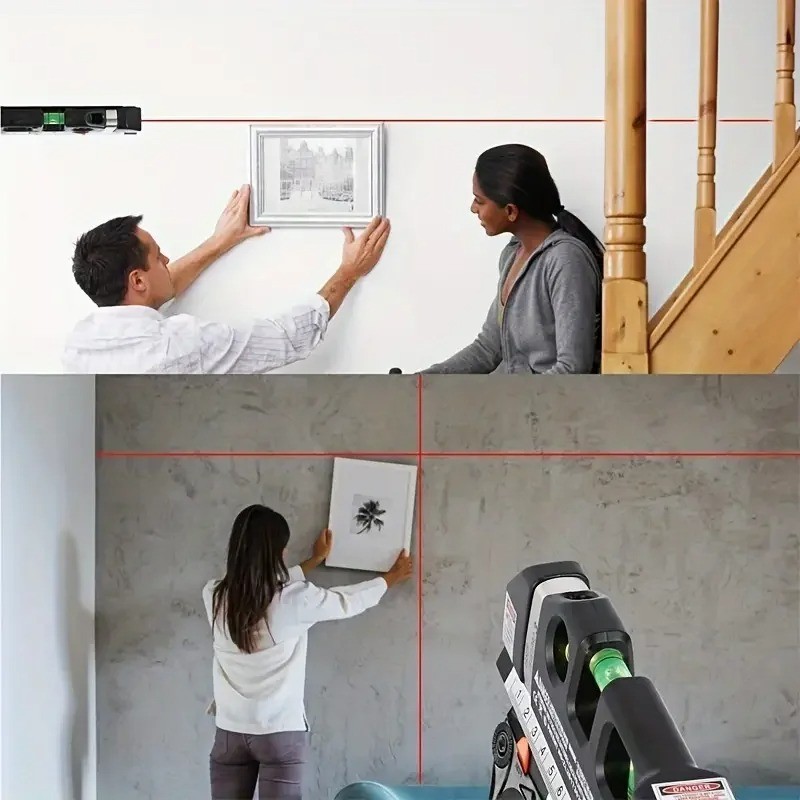 Multipurpose Laser Level Vertical Horizon Measuring Tape Aligner Metric Rulers gallery
