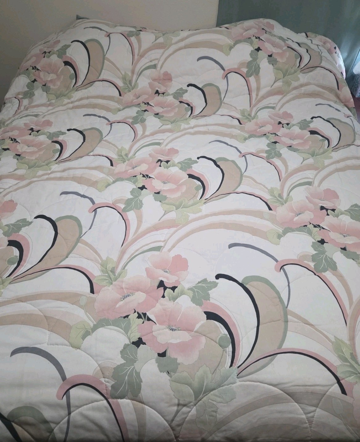 Vtg 80s Springmaid Anastasia Queen Comforter Art Deco + 2 Shams Rare! Read gallery