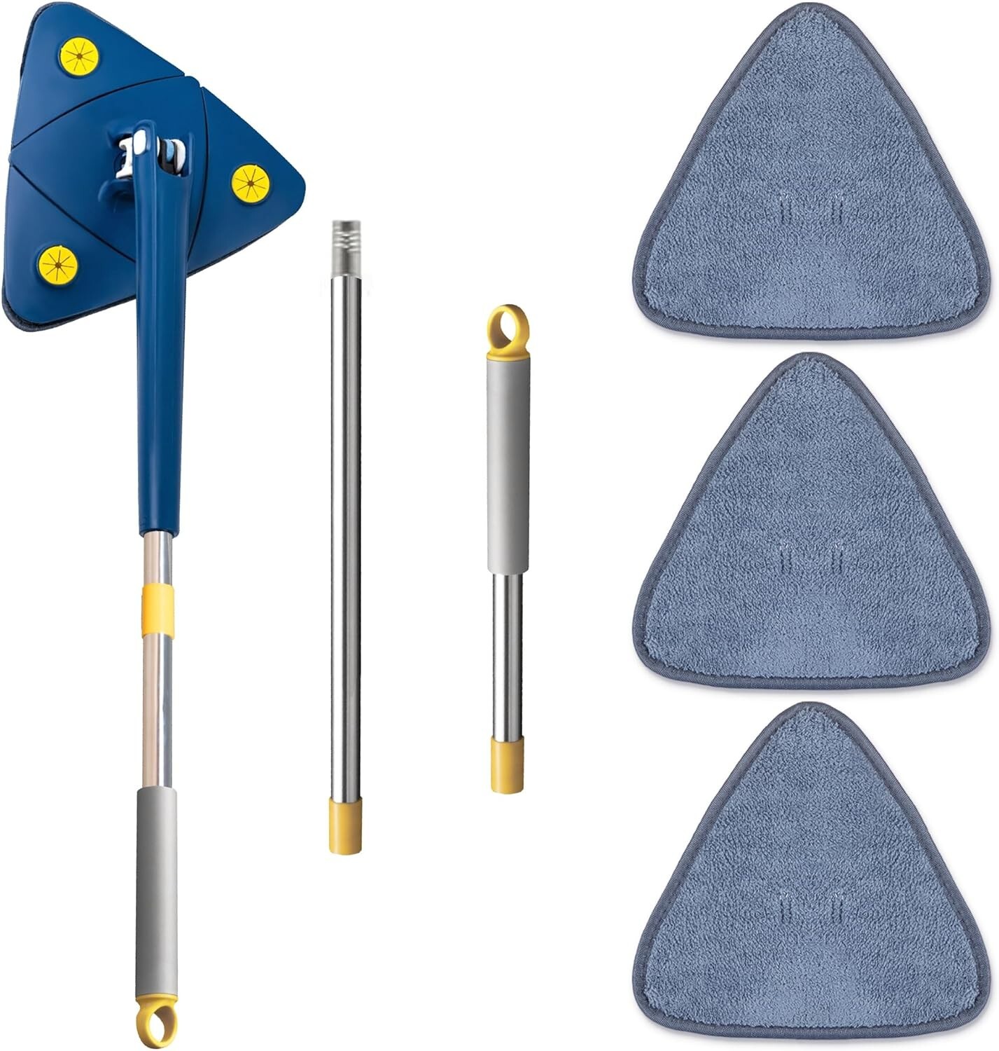 Triangle Mop with Adjustable 52" Long Handle - 360° Rotatable Multi-Purpose Clea gallery