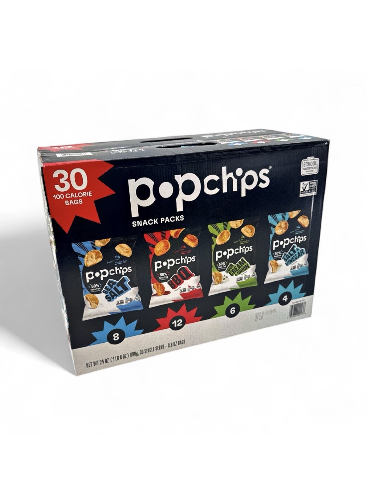 Popchips Variety Pack Chips Snack Packs 0.8 oz - 30 Pack gallery