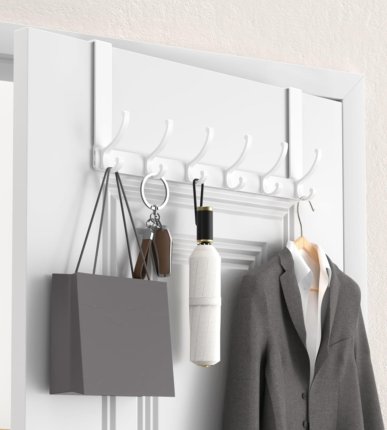 over the Door Hooks Hanger with 7 Inches Extended Arms, Fits 1-3/4" Doors, F18U, gallery