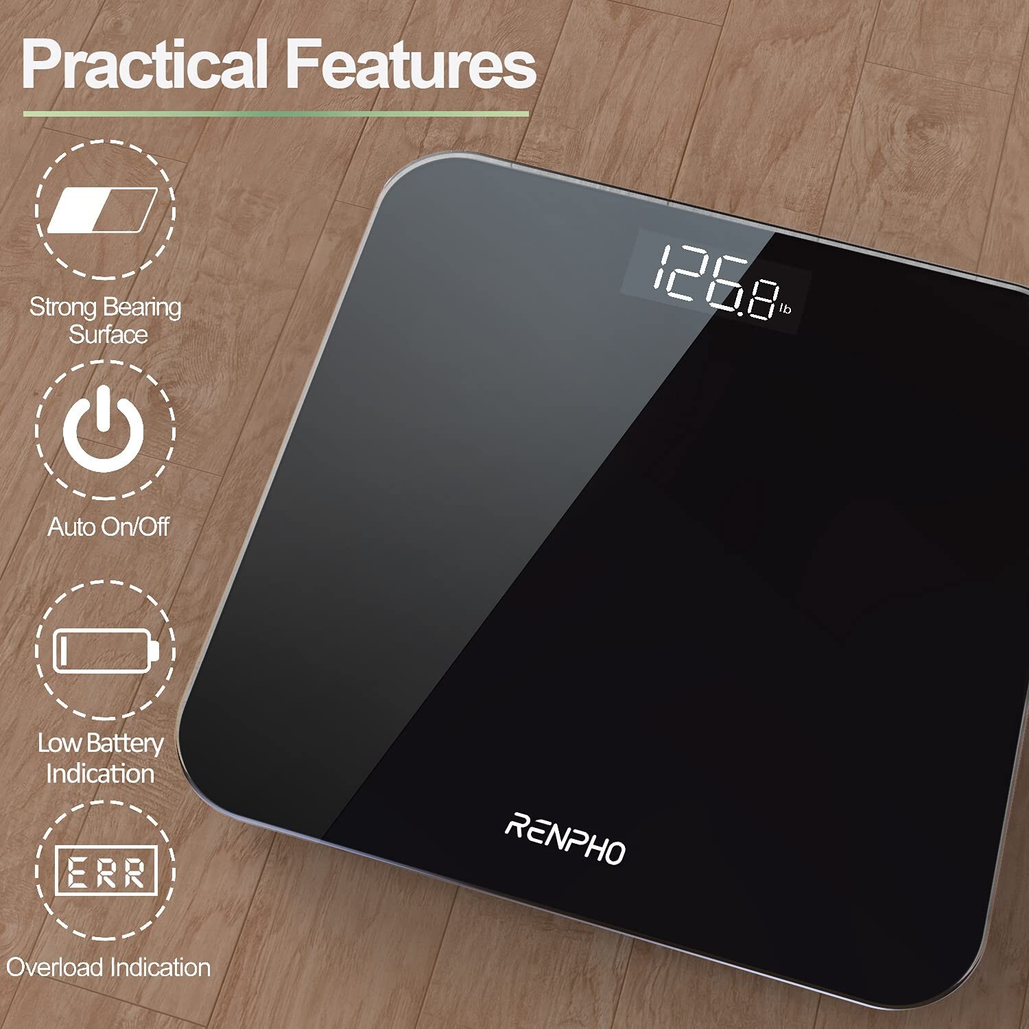 Digital Body Weight Bathroom Scale w/ Step-on Technology Battery Powered 400lb gallery