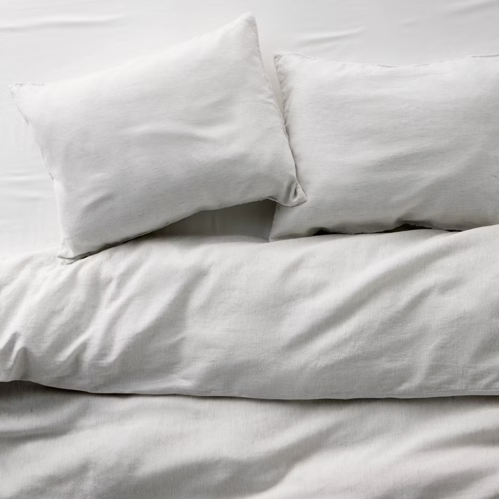 Full/Queen Linen Duvet Set Light Gray - Casaluna gallery