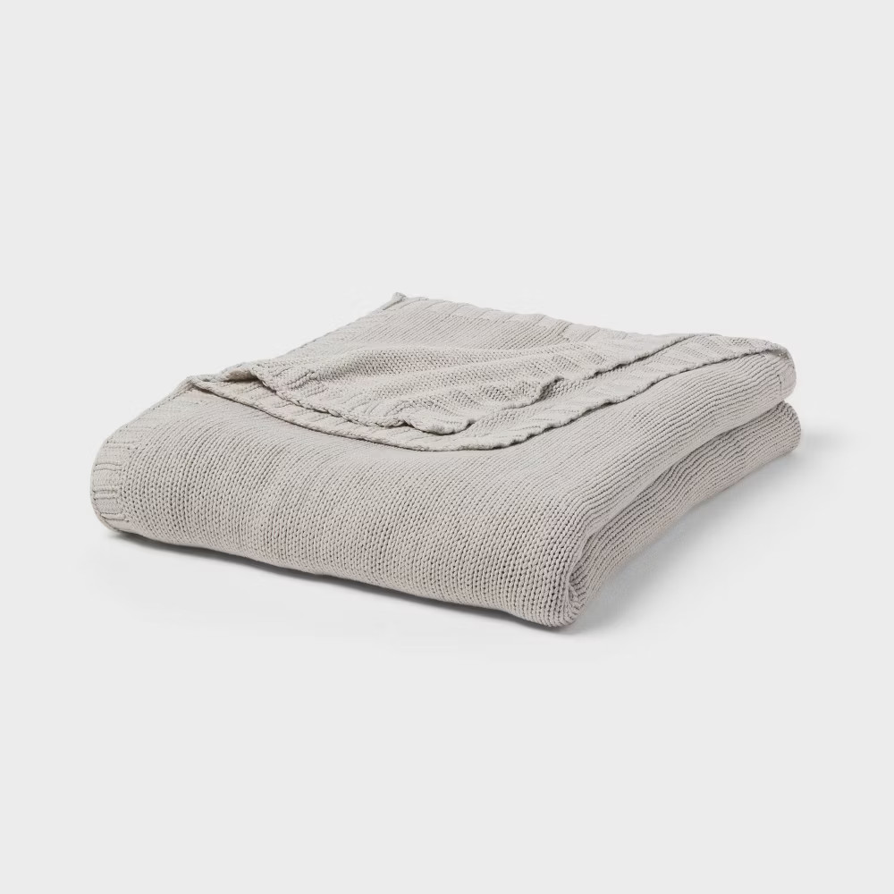 Sweater Knit Bed Blanket - Threshold gallery