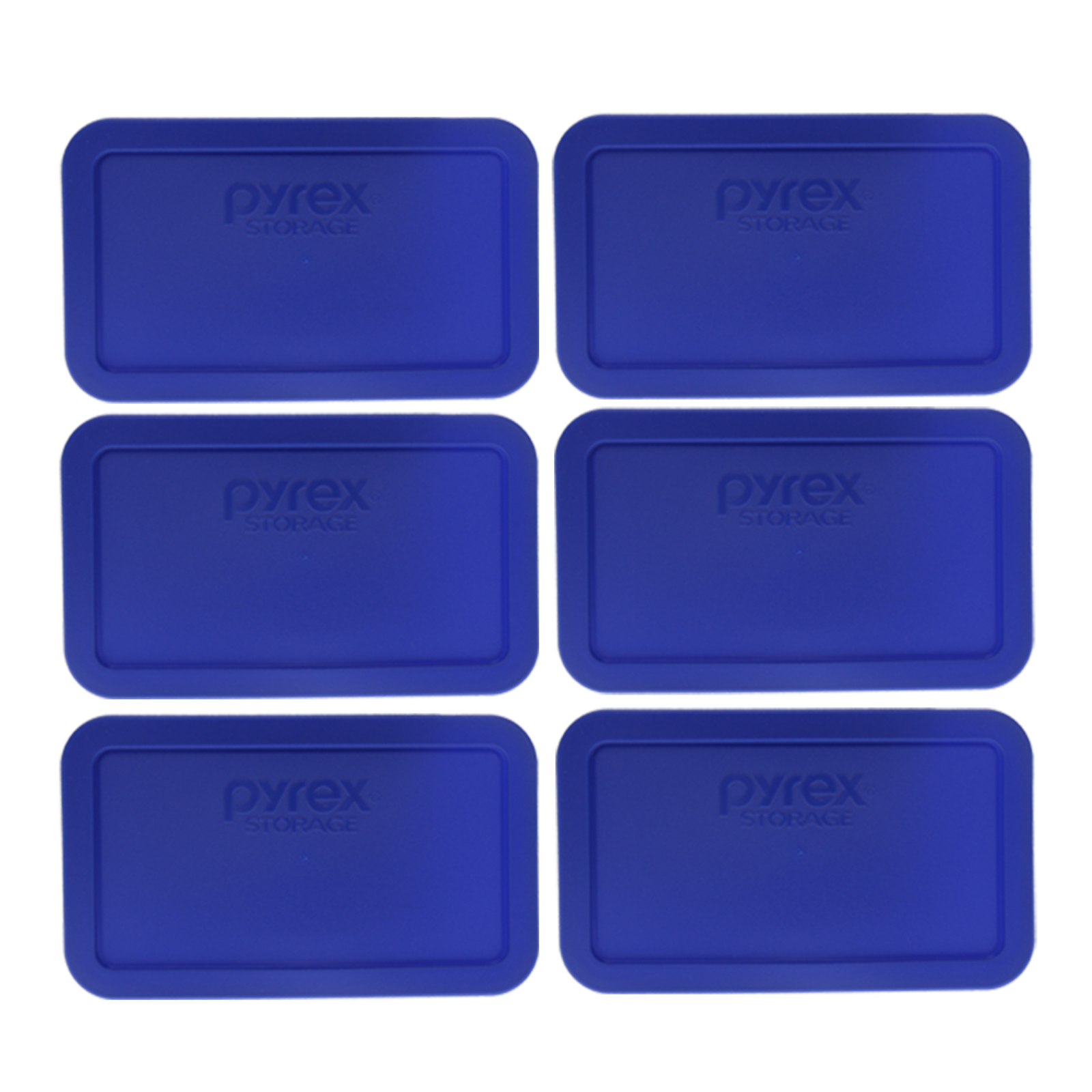 Pyrex 7214-PC Cadet Blue Rectangle Plastic Food Storage Replacement Lid (6-Pack) gallery