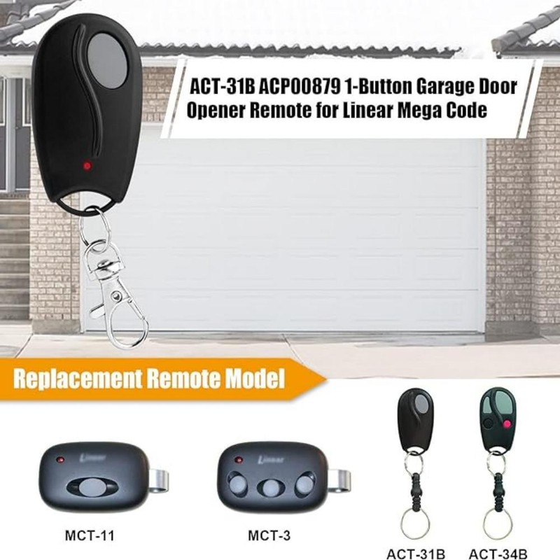 1/2PCS Compatible with Linear LD033 LD050 LS050 MCT-11 318MHz Garage Door Remote gallery