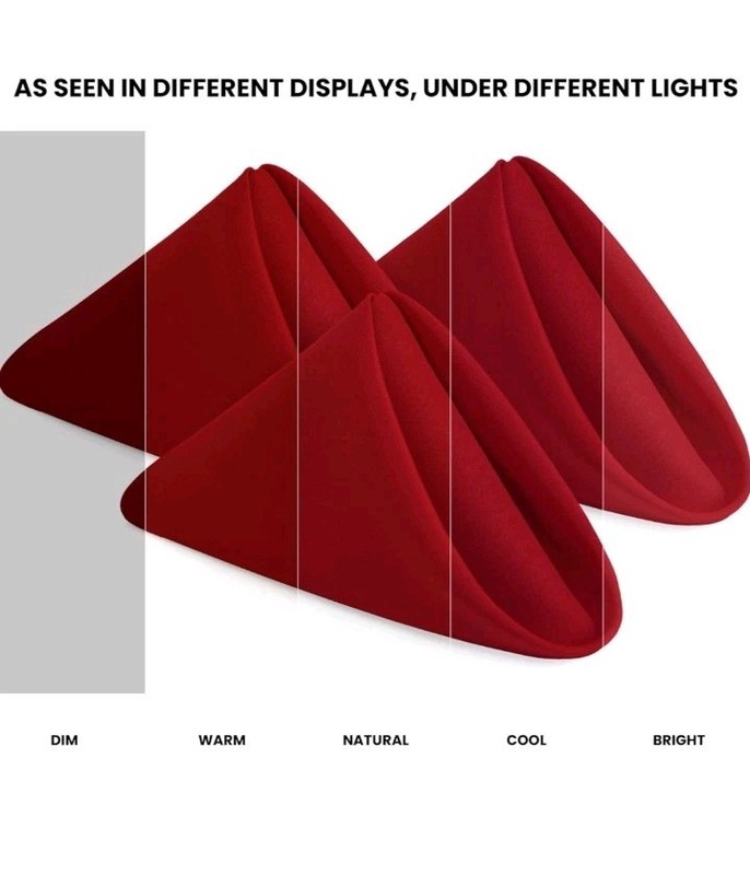 Red Polyester Napkins 20"x20" Solid Color Red - Lot of 36 gallery