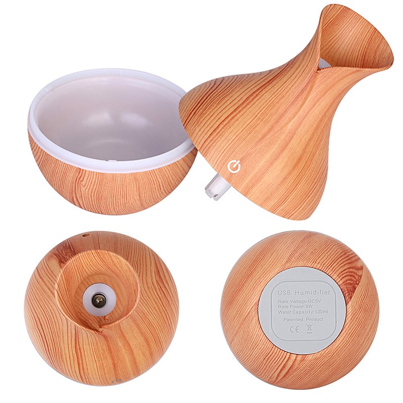 130ML Aroma Essential Oil Diffuser Wood Grain Aromatherapy Humidifier - 2 colors gallery