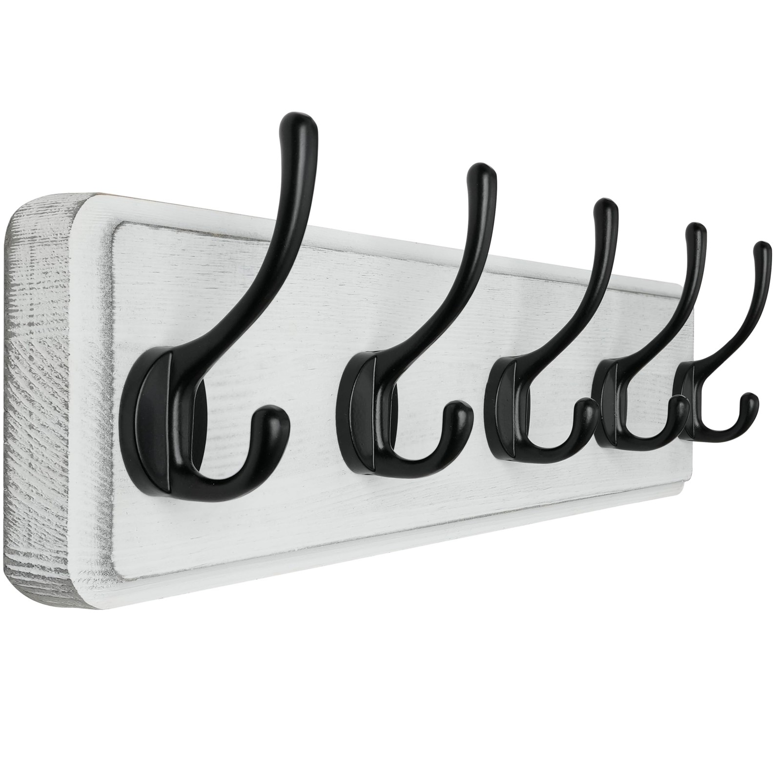 Rustic Pine Solid Wood Wall Mount Coat Rack 5 Hooks Hanging Clothes Hanger gallery