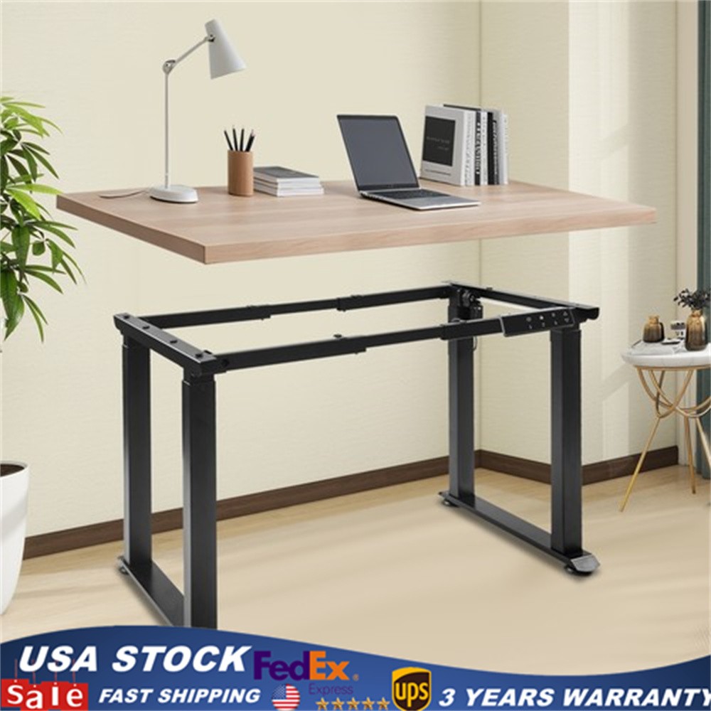 4-Leg Standing Desk Frame Dual Motor Adjustable Computer Desk Rack Workstation gallery