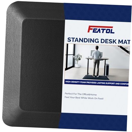 Anti Fatigue Mat for Standing, 9/0 Extra Thick 59"L x 20"W x 0.9"Th 1 Black gallery