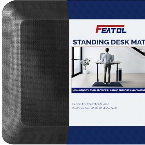 Anti Fatigue Mat for Standing, 9/0 Extra Thick 59"L x 20"W x 0.9"Th 1 Black gallery