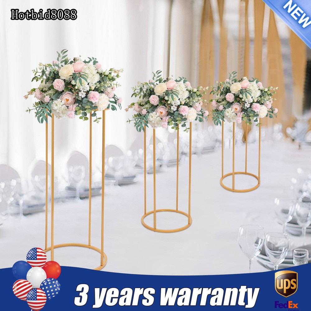 3pcs Round Flower Holders Cylindrical Wedding Flower Rack Wedding Flower Stand