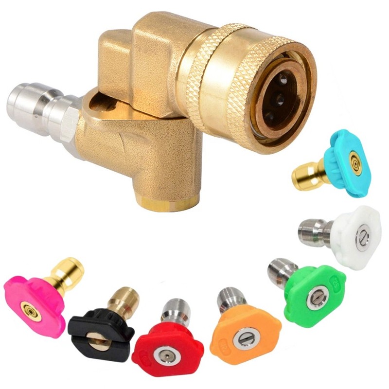 7 Nozzle Tip Pressure Washer Spray Quick Connect Pivot Adapter Coupler 5 Angle gallery