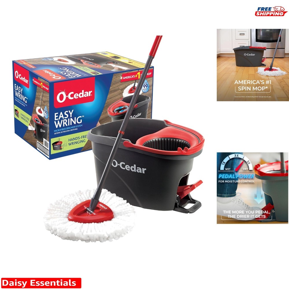 Telescopic EasyWring Spin Mop System - Effective Floor Cleaner for All Surfaces