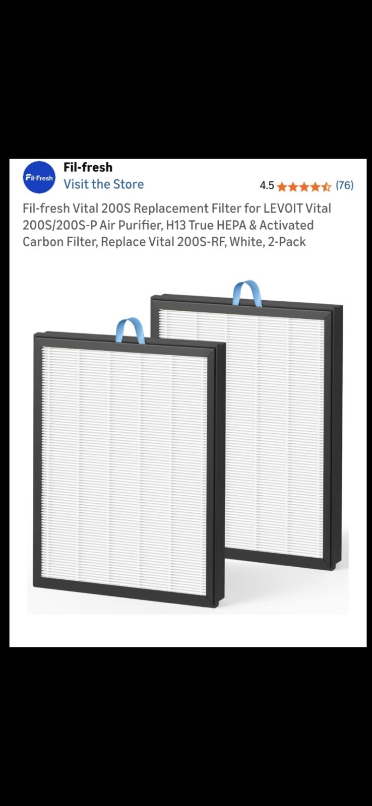 Highly Efficient 2 Pack Replacement Filter for LEVOIT Vital 200S Air Purifier gallery