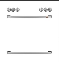 CAFÉ™ Front Control Gas Knobs and Handles – Brushed Stainless CXFCGHKPMSS