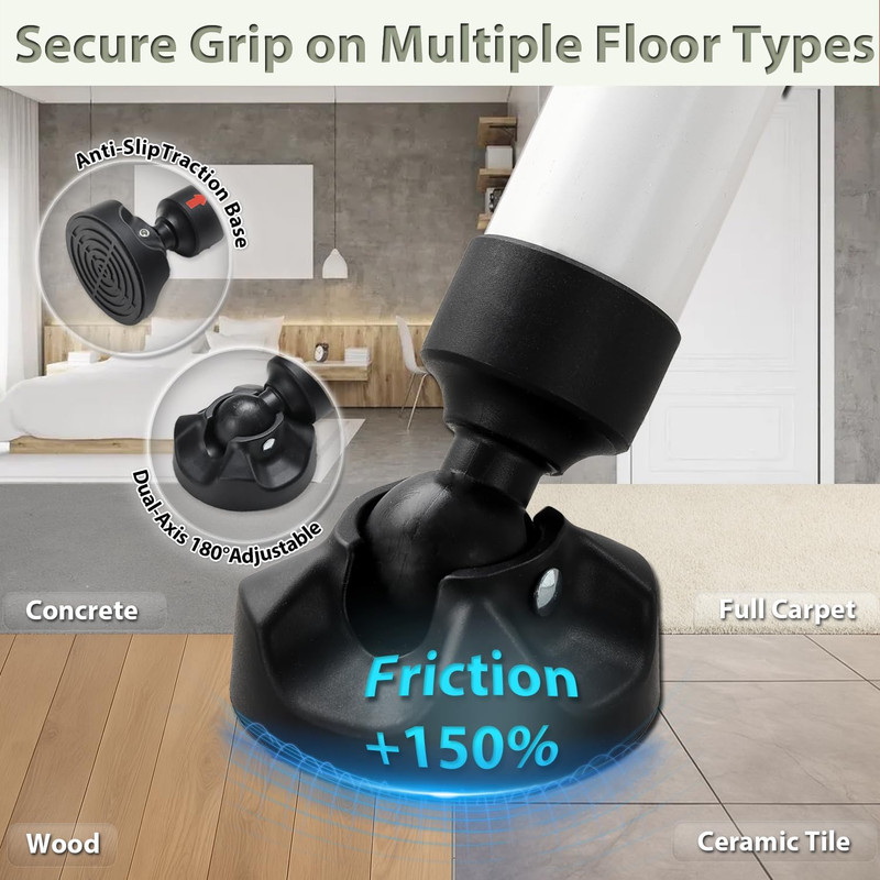 46" L Upgrade Function Strong 2 in 1 Door Security Bar w/Anti-Slip Rotating Base gallery