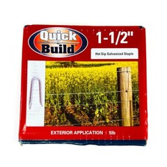 Quick Build 112HGST5LB Hot Dip Galvanized Fence Staples 9ga 1-1/2 in, 5 lb Pack