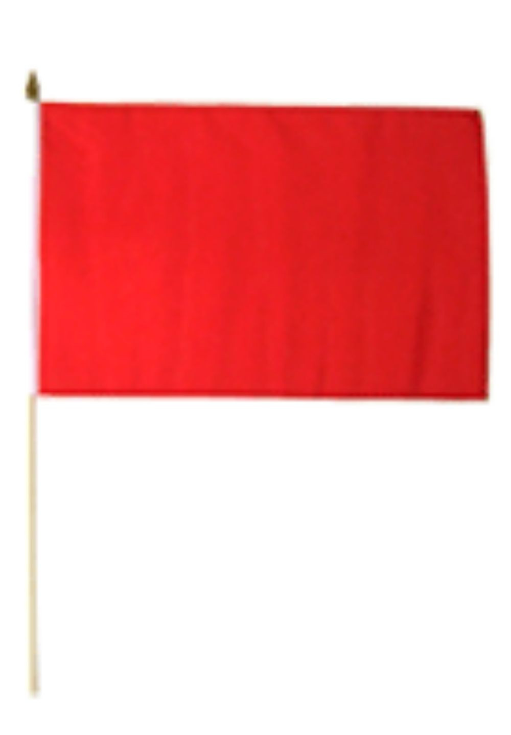 (2 PACK) 12x18 Solid Red Plain Stick Flag 24" Wood Pole Staff (Sewn Edges) 100D gallery