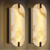 Two Alabaster WALL SCONCES Black 14.17” Natural Marble Wall Light Set Modern LED gallery