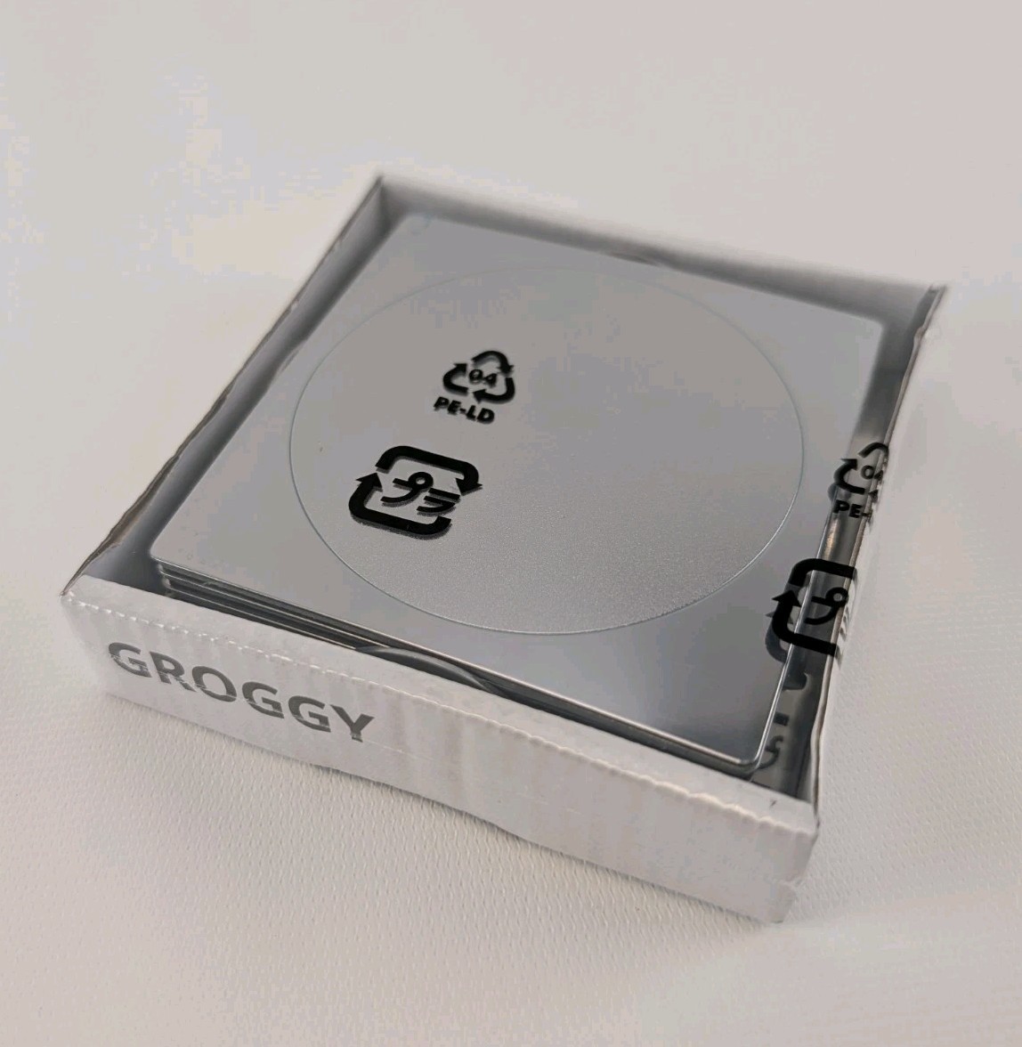 IKEA Groggy 6 Coasters Set & A Tray Square Stainless Steel 600.176.15 New gallery