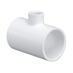 GRAINGER APPROVED 401212 Tee, 1 1/2 x 1 1/4 x 1 1/2 in, White 22FL47