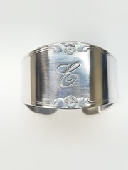 8 Custom Craft Napkin Rings Monogram “C” Stainless Steel