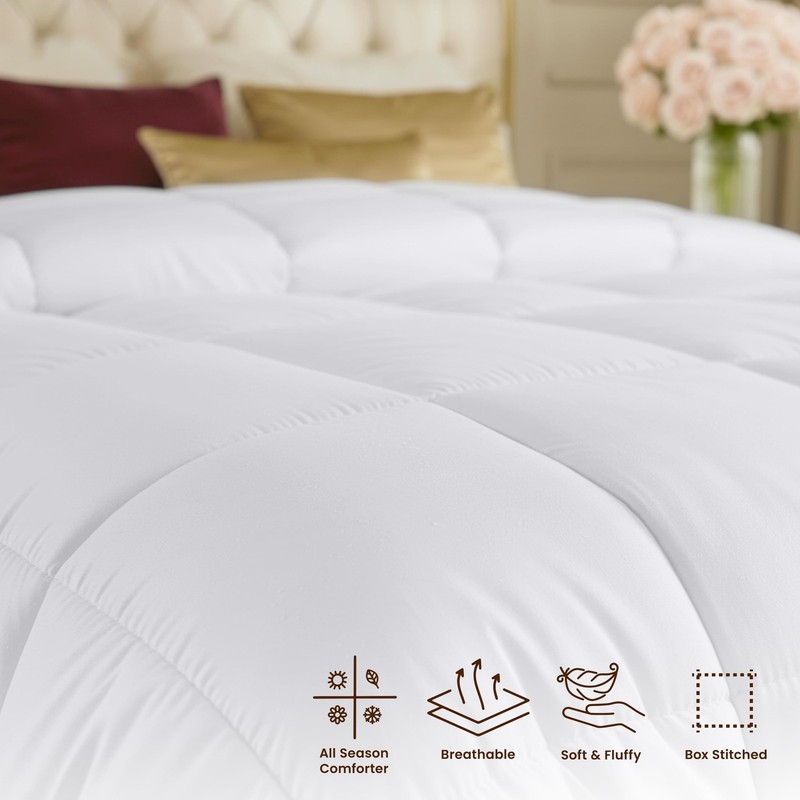 White Comforter King Size, Duvet Insert, Down Alternative Comforter gallery
