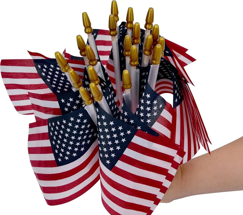 12 Pack Small American Flags on Stick Small US Flags/Mini American Flags for Out gallery