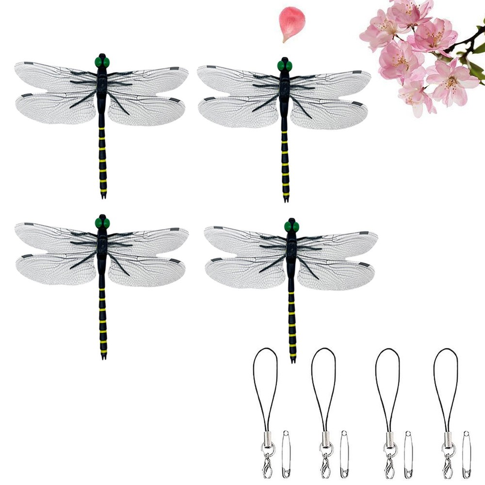 4 PCS Simulation Dragonfly Insect Model Mosquito Repellent For Garden Outdoor