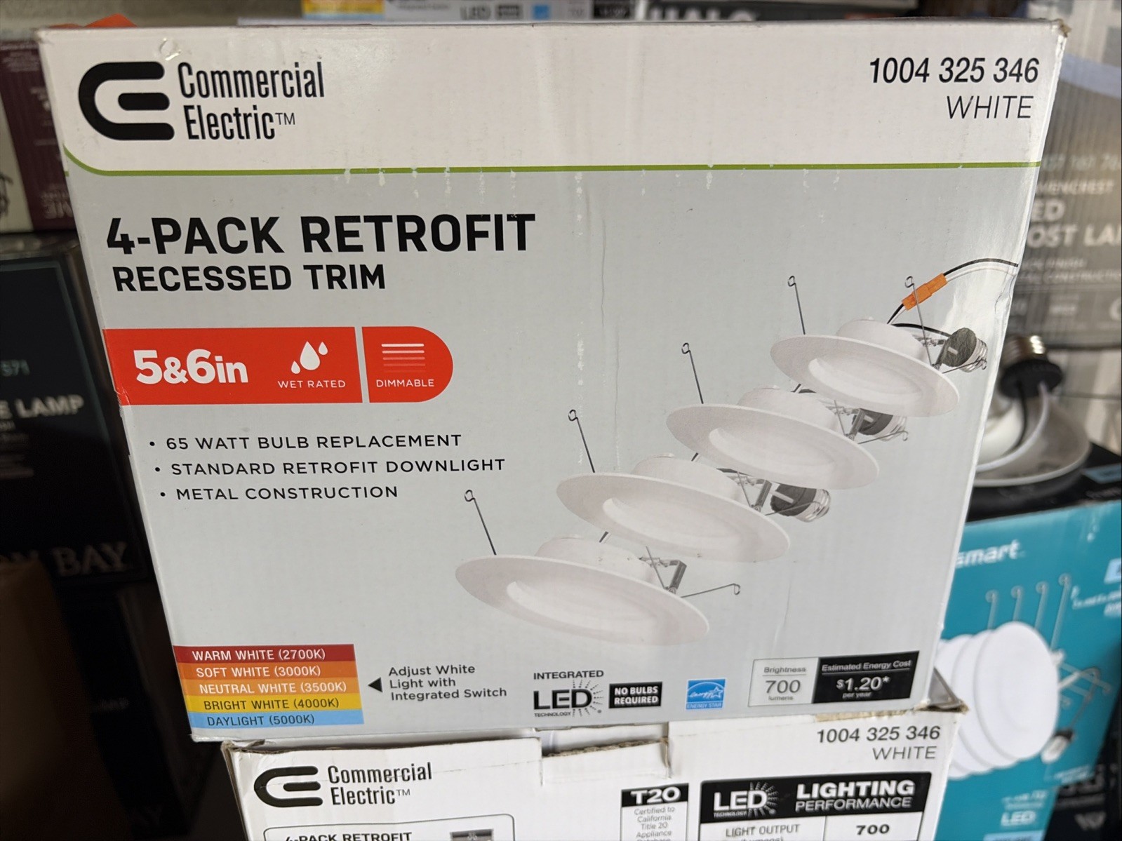 Commercial Electric 5 & 6 Inch LED 1004325346 Recessed Trim White (4 Lights) gallery