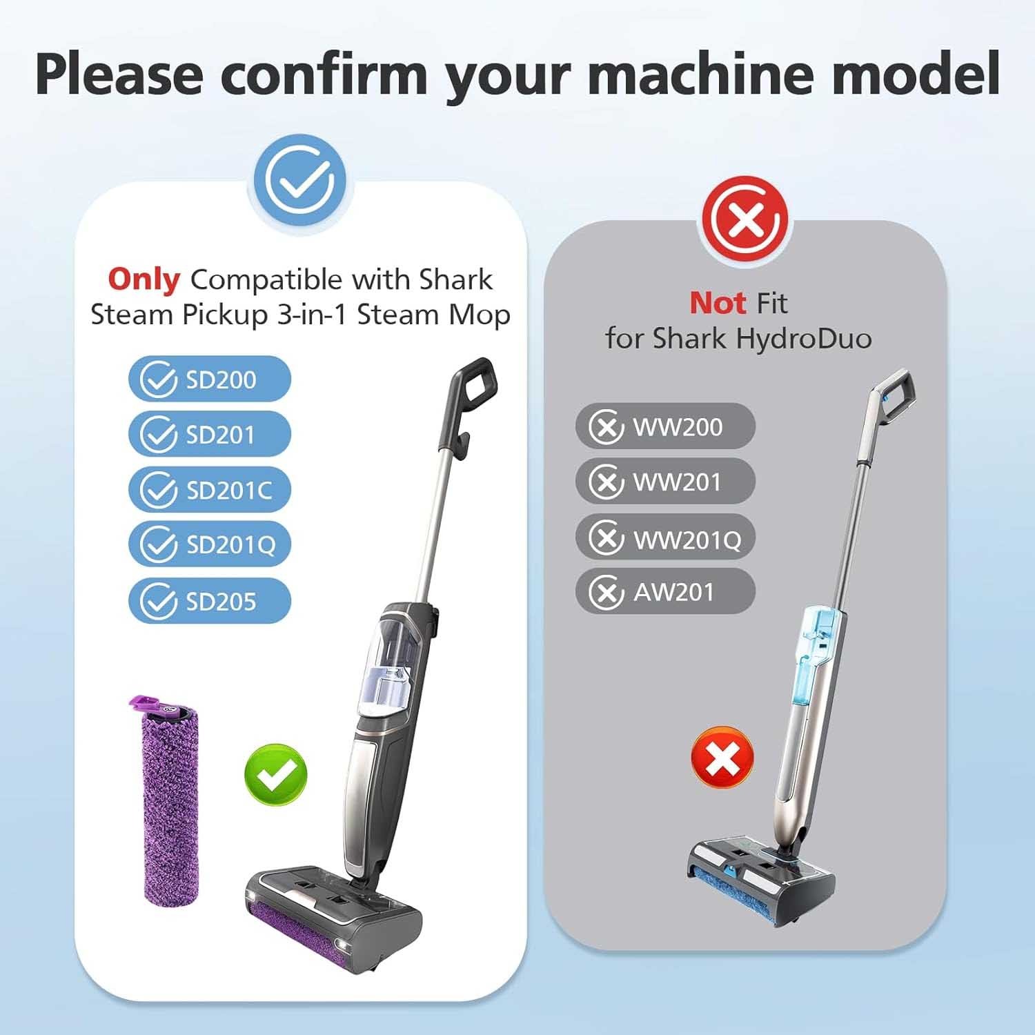 3PCS SD201 Roller Fit for Shark Steam Pickup 3-in-1 Steam Mop SD201 SD200 SD205 gallery