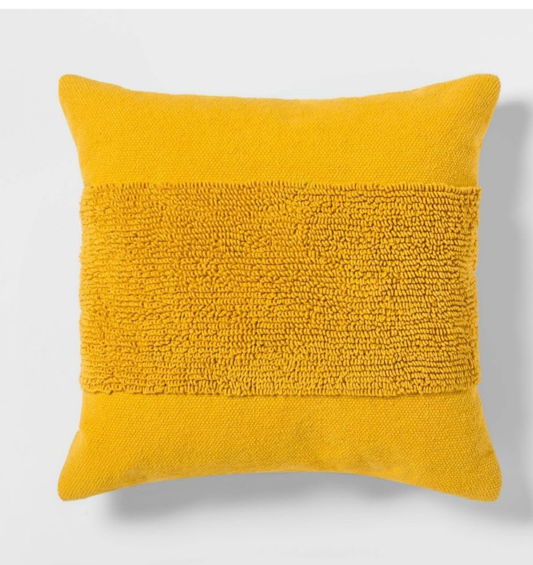 Project 62 Textured Throw Pillow Square Summer Wheat Yellow Polyester Indoor gallery