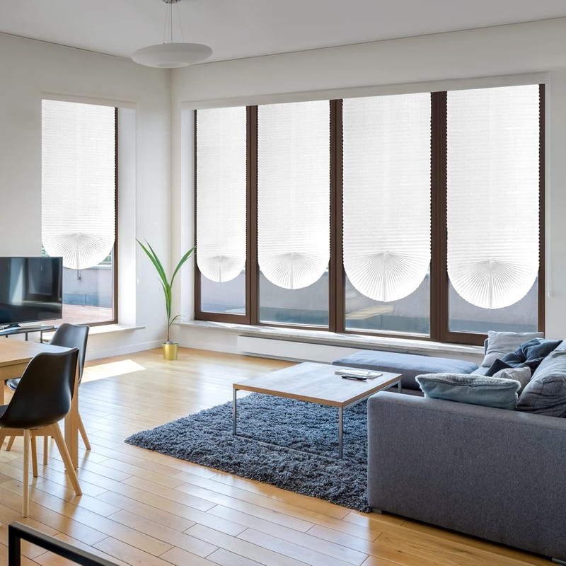 Cordless Pleated Window Shades Temporary Light Filtering Blinds 36x72 White gallery