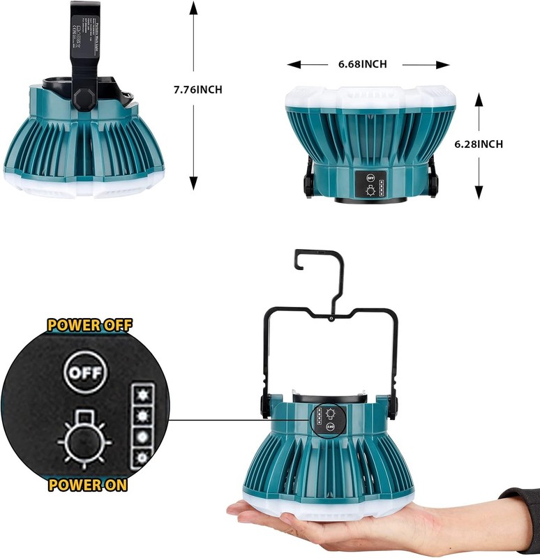 24W 2400LM LED Flashlight Work Light LED Camping Lantern for Makita 18v Battery gallery