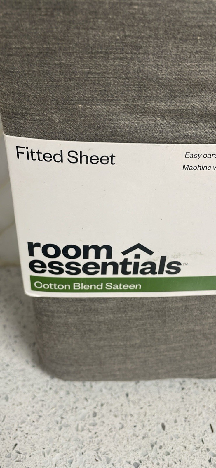Room Essentials Cotton Blend Sateen Fitted Sheet King Heather Grey gallery